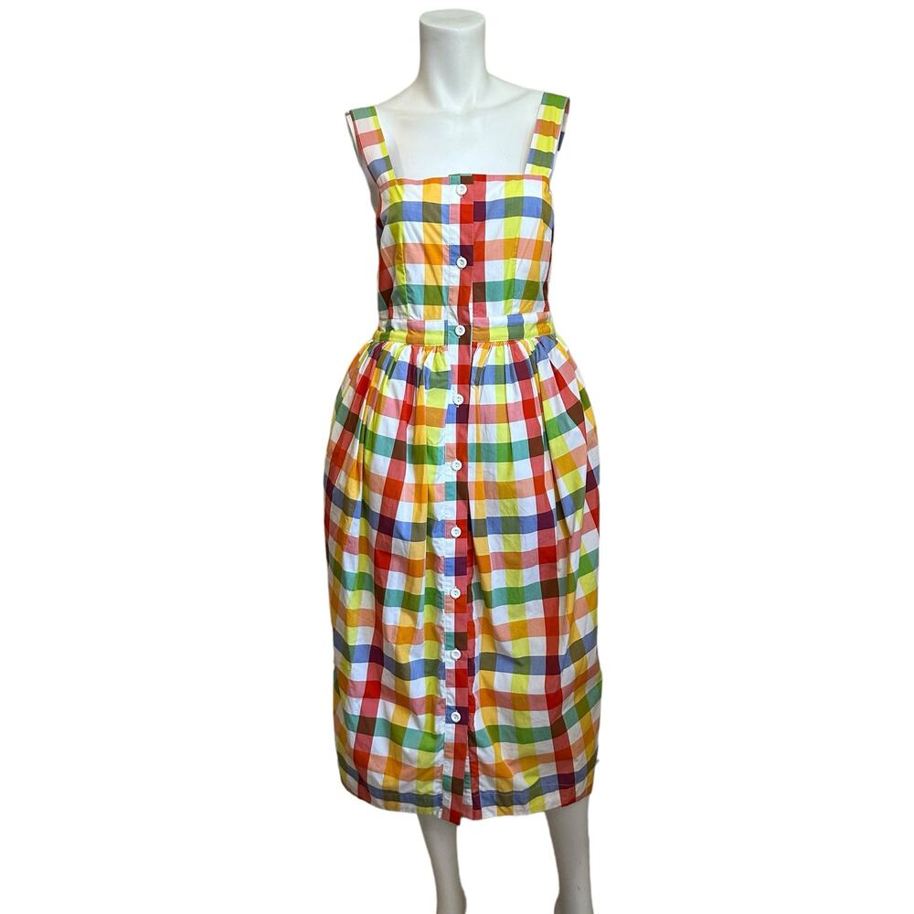 Christopher John Rogers for Target Multicolored Plaid Tank Summer Dress sz 6